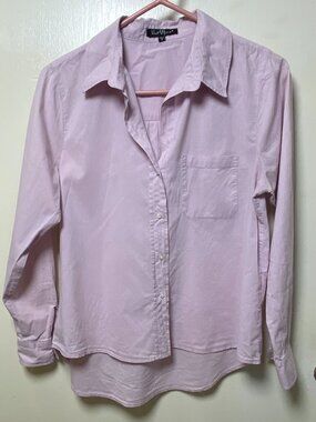 Velvet Heart Women's Pink Button Front Cotton Shirt Size Small